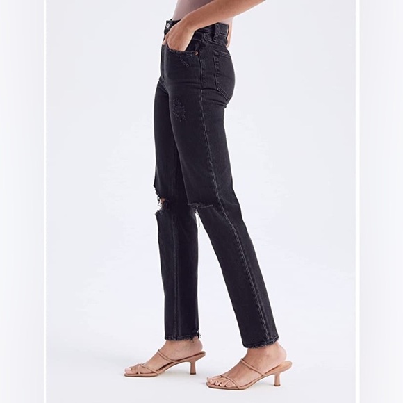 Abercrombie & Fitch Jeans Women's Size 27 Black The 90s Straight Ultra High Rise - Picture 7 of 12